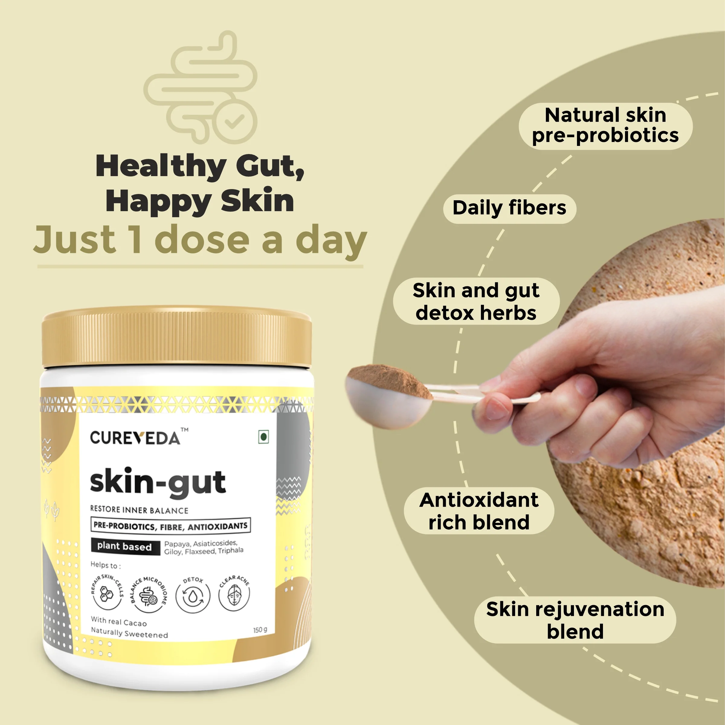 Cureveda Skin-gut with Pre-probiotics - Image 4