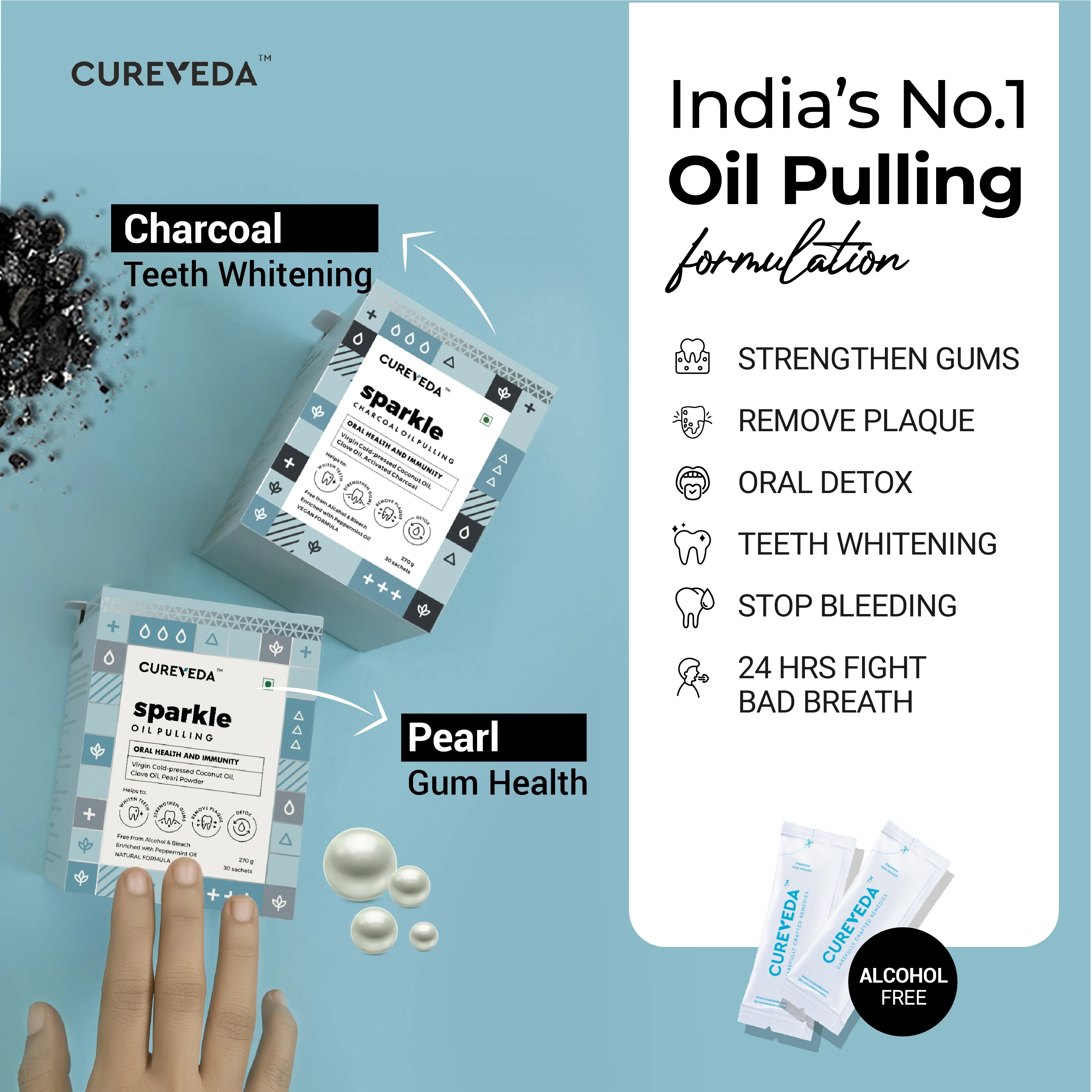 Cureveda Sparkle : Oil Pulling with Coconut Oil - Image 2